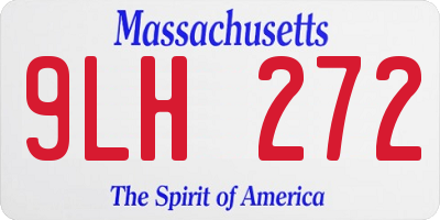 MA license plate 9LH272