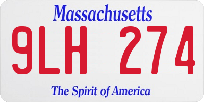 MA license plate 9LH274