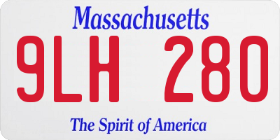 MA license plate 9LH280