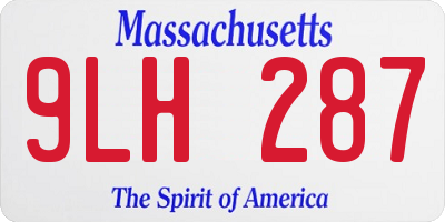 MA license plate 9LH287