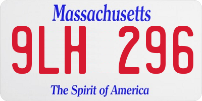 MA license plate 9LH296