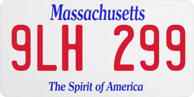 MA license plate 9LH299