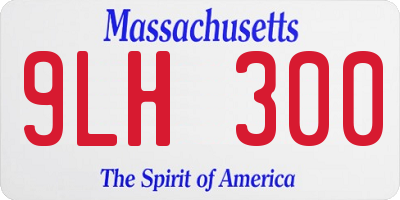 MA license plate 9LH300