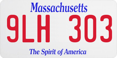 MA license plate 9LH303