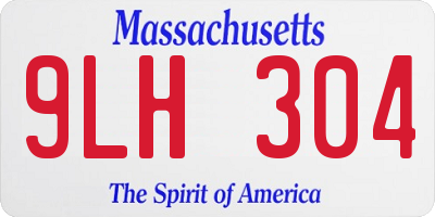 MA license plate 9LH304