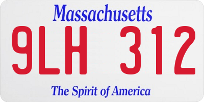 MA license plate 9LH312