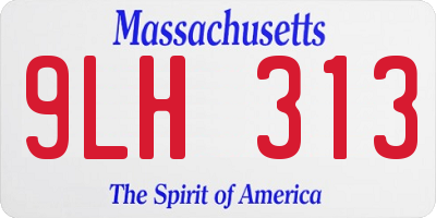 MA license plate 9LH313