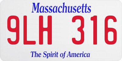 MA license plate 9LH316