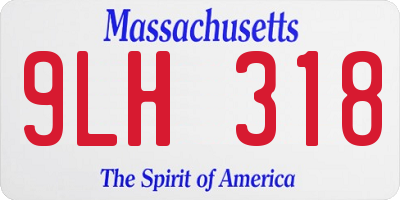 MA license plate 9LH318