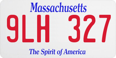 MA license plate 9LH327