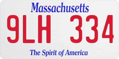 MA license plate 9LH334