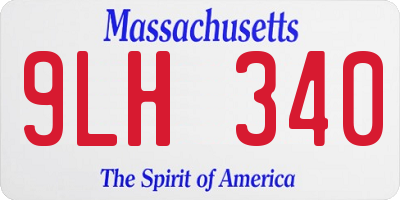 MA license plate 9LH340