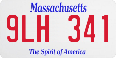MA license plate 9LH341