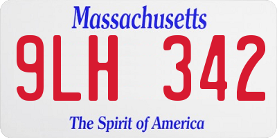 MA license plate 9LH342