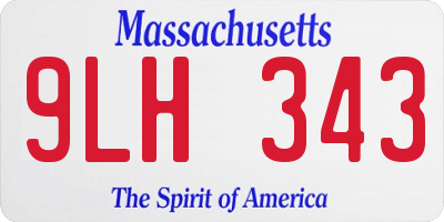 MA license plate 9LH343