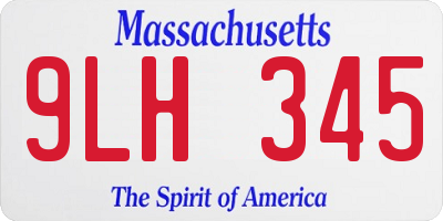 MA license plate 9LH345