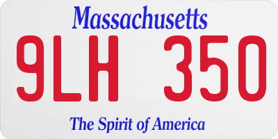 MA license plate 9LH350