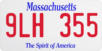 MA license plate 9LH355