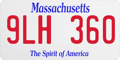 MA license plate 9LH360