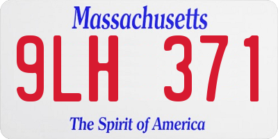 MA license plate 9LH371