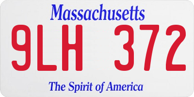 MA license plate 9LH372