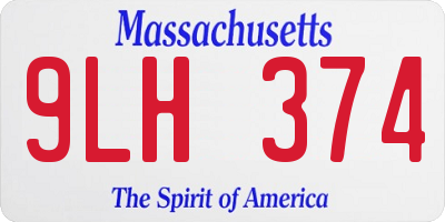 MA license plate 9LH374