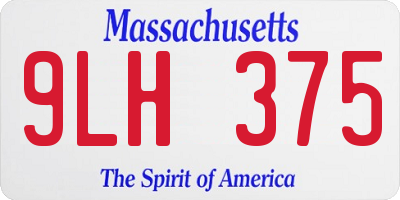 MA license plate 9LH375