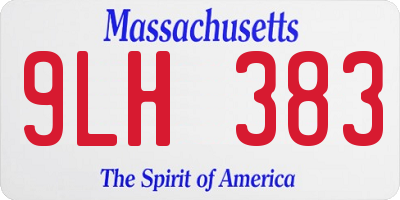 MA license plate 9LH383