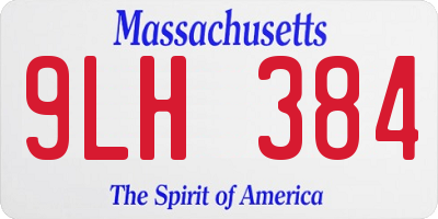 MA license plate 9LH384