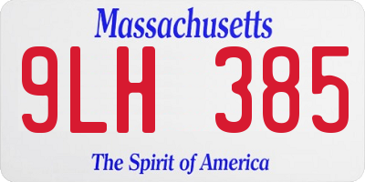 MA license plate 9LH385