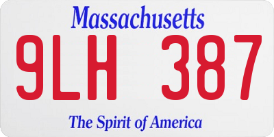 MA license plate 9LH387