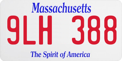 MA license plate 9LH388