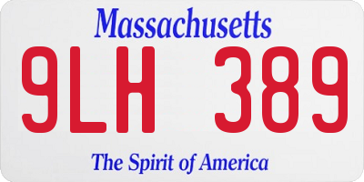 MA license plate 9LH389