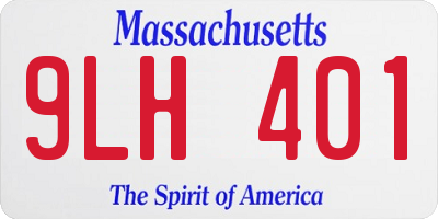 MA license plate 9LH401