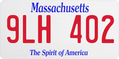 MA license plate 9LH402