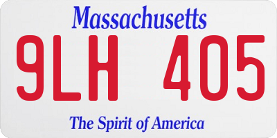 MA license plate 9LH405