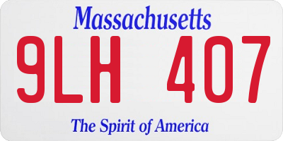 MA license plate 9LH407