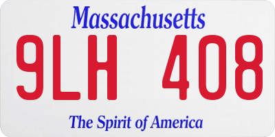 MA license plate 9LH408