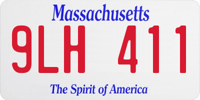 MA license plate 9LH411