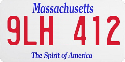 MA license plate 9LH412