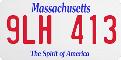 MA license plate 9LH413