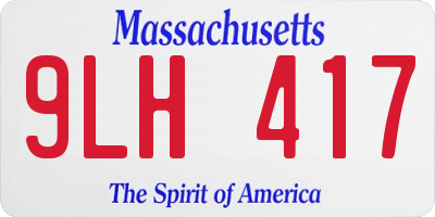 MA license plate 9LH417