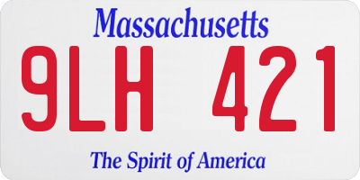 MA license plate 9LH421