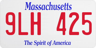 MA license plate 9LH425