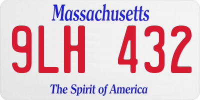 MA license plate 9LH432