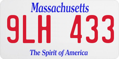 MA license plate 9LH433