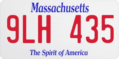 MA license plate 9LH435