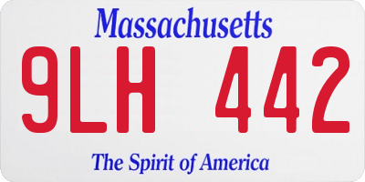 MA license plate 9LH442