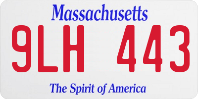 MA license plate 9LH443