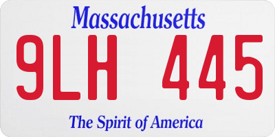 MA license plate 9LH445